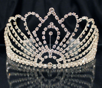 tiaraです TC0624B (Tiara with Side Combs) (Ht. 3″ Wdth 8.5″) – Tiara